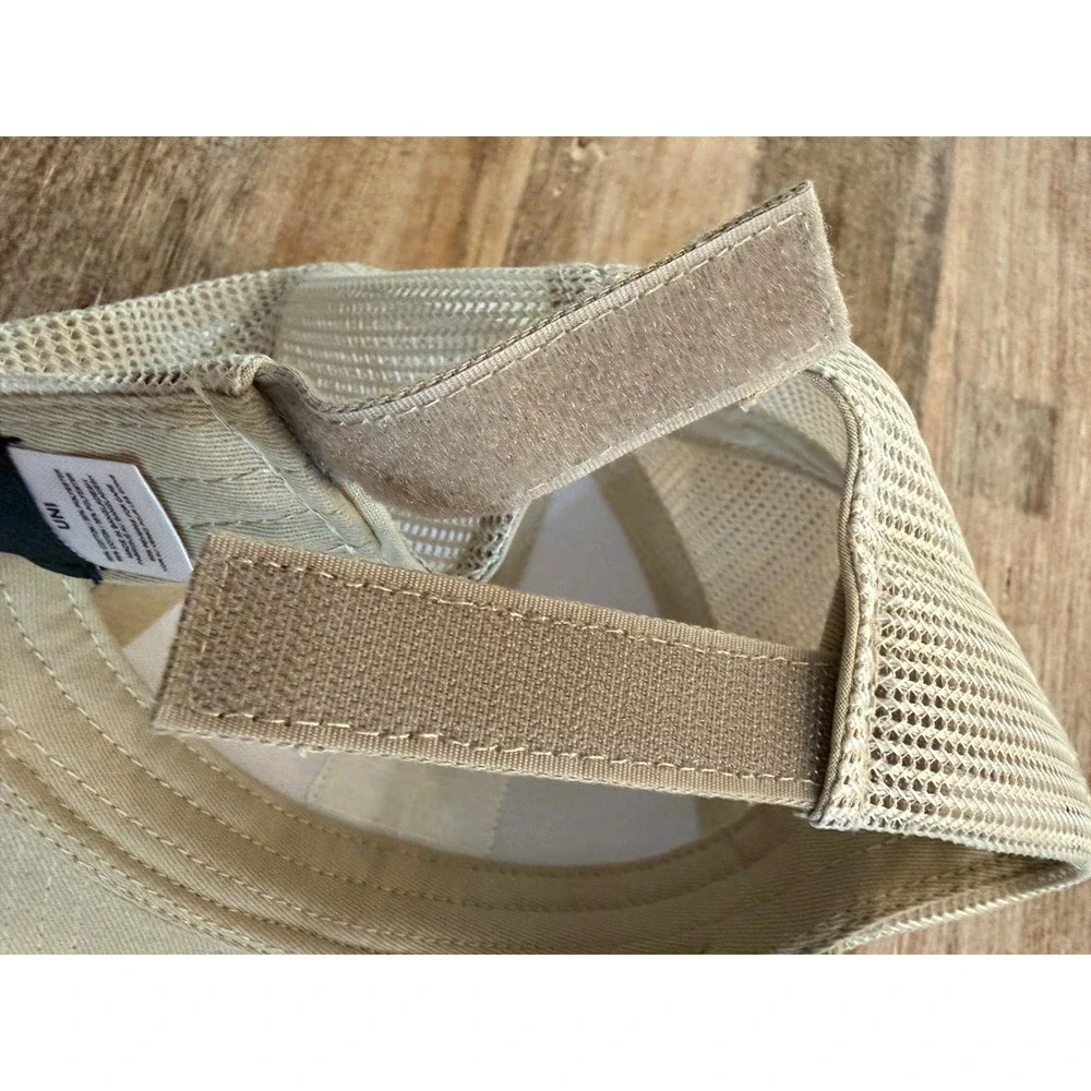 Maui Jim Tan Khaki Mesh Trucker Hat Sunset Palm Tree Patch Adjustable Cap Unisex